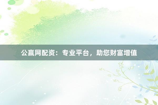 公赢网配资：专业平台，助您财富增值