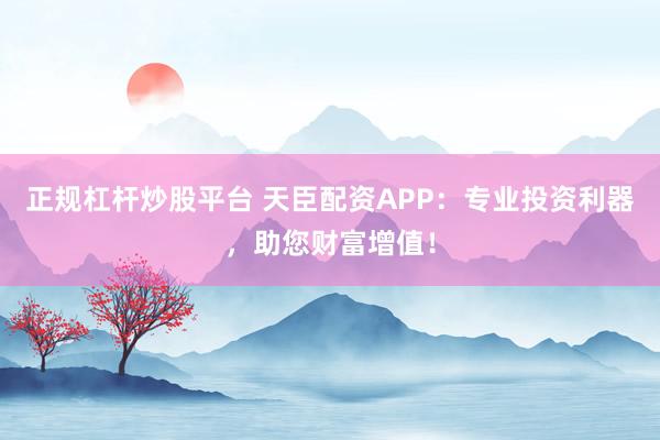 正规杠杆炒股平台 天臣配资APP：专业投资利器，助您财富增值！