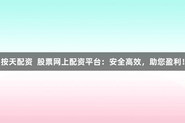 按天配资  股票网上配资平台：安全高效，助您盈利！