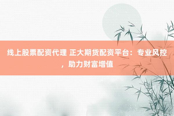 线上股票配资代理 正大期货配资平台：专业风控，助力财富增值