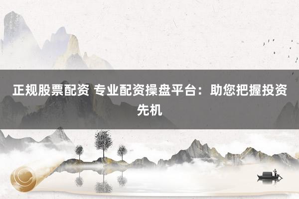 正规股票配资 专业配资操盘平台：助您把握投资先机