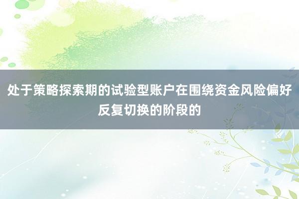 处于策略探索期的试验型账户在围绕资金风险偏好反复切换的阶段的